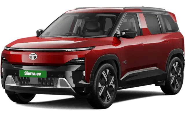 Tata Sierra EV in Bengal Rouge