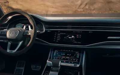Audi RS Q8 performance dashboard and steering wheel