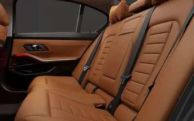 BMW 3 Series rear seats in tan leather