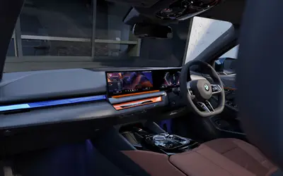 BMW 5 Series dashboard with ambient lighting