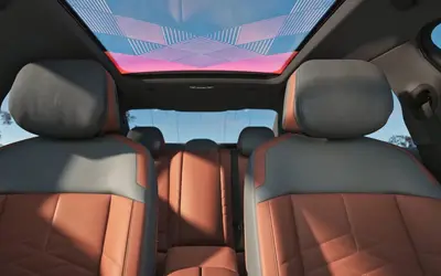 BMW i5 rear seats under the panoramic roof