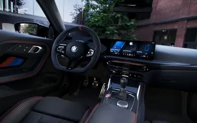 BMW M2 cockpit with M steering wheel