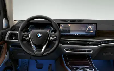 BMW X5 steering wheel and curved display