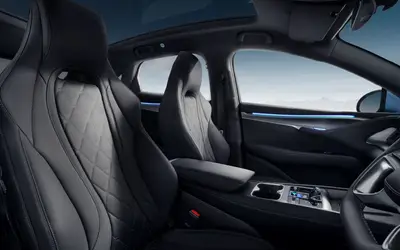 BYD Sealion 7 interior view of the Nappa leather front and rear seats
