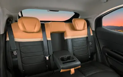 Citroen Basalt X interior view of the rear bench with the centre armrest folded down