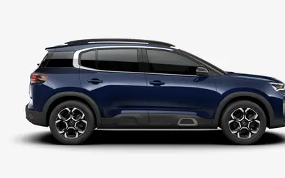 Citroen C5 Aircross side profile studio render in blue