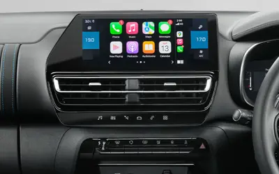 Citroen C5 Aircross interior view of the centre touchscreen and climate controls