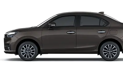 Honda Amaze side profile in Golden Brown Metallic