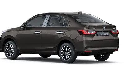 Honda Amaze rear three-quarter view in Golden Brown Metallic