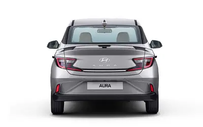 Hyundai Aura rear view in silver