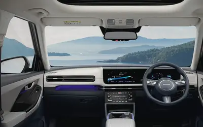 Hyundai Creta Electric cabin with dashboard and sunroof