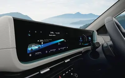 Hyundai Creta Electric connected infotainment and cluster screens