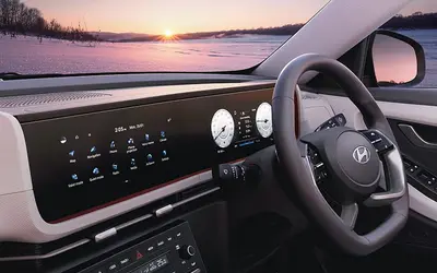 Hyundai Creta dashboard with dual 10.25-inch infotainment and cluster screens