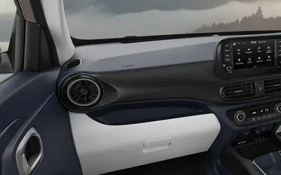Hyundai Exter dashboard with touchscreen and steering wheel