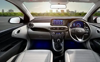 Hyundai Grand i10 Nios dashboard with dual-tone grey interior