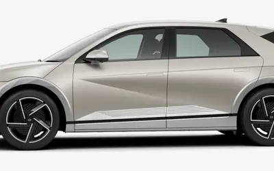 Hyundai Ioniq 5 side profile in Gravity Gold Matte