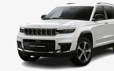 Jeep Grand Cherokee front three-quarter studio view in white