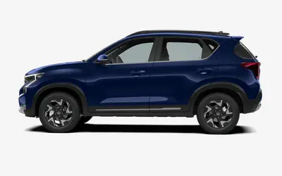 Kia Sonet side profile in Imperial Blue