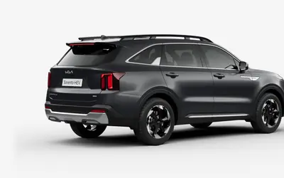 Kia Sorento rear three-quarter view in Gravity Grey
