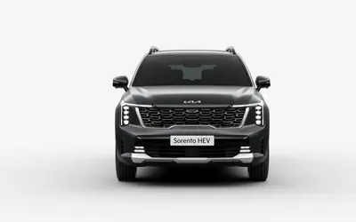 Kia Sorento front view in Gravity Grey