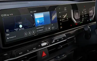 Kia Syros EV panoramic 30-inch Trinity display spanning cluster, infotainment and climate