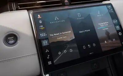 Land Rover Discovery Sport dashboard and central touchscreen