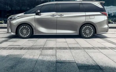 Lexus LM side profile showing the sliding rear door