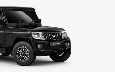 Mahindra Bolero front three-quarter view in Stealth Black