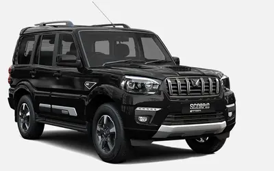 Mahindra Scorpio Classic front three-quarter view in Stealth Black