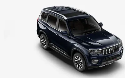 Mahindra Scorpio-N front three-quarter view in Midnight Black