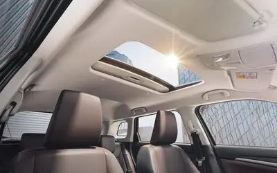 Maruti Brezza cabin with electric sunroof and front seats