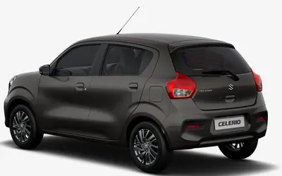 Maruti Celerio rear three-quarter view in Metallic Glistening Grey