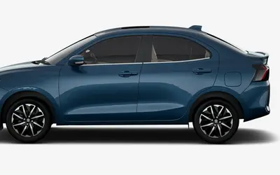 Maruti Dzire side profile in Alluring Blue