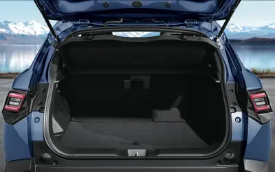 Maruti e Vitara boot space with the tailgate open