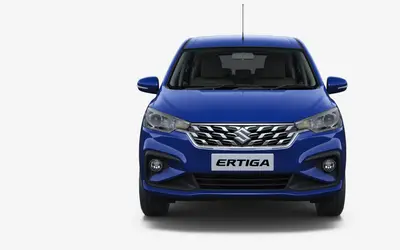 Maruti Ertiga front view in Prime Oxford Blue