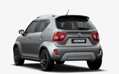 Maruti Ignis rear three-quarter view in Silky Silver