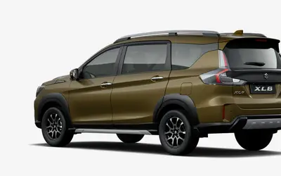 Maruti XL6 rear three-quarter view in Brave Khaki
