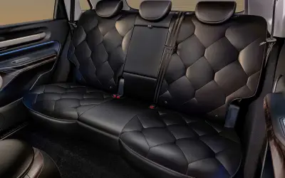 MG Windsor EV rear bench with quilted Aero-Lounge seats and door speaker detail