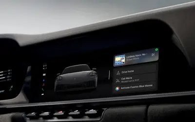 Porsche 911 Carrera GTS dashboard with the central infotainment touchscreen