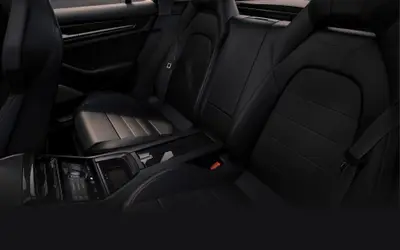Porsche Panamera rear seats in black leather