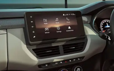 Renault Kiger 2025 dashboard with 20.32 cm floating touchscreen display