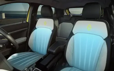 Renault Kiger 2025 ventilated leatherette front seats with Renault emblem