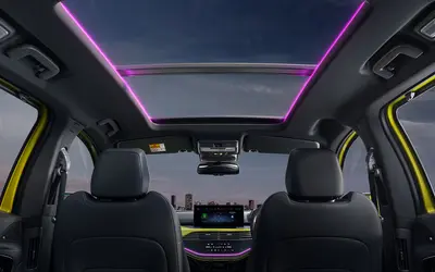 Tata Harrier panoramic sunroof with ambient lighting
