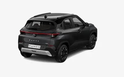 Tata Punch rear three-quarter view in Daytona Grey