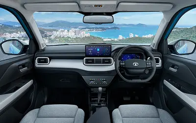 Tata Punch duo-tone dashboard with twin screens