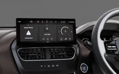 Tata Tigor dashboard with floating touchscreen