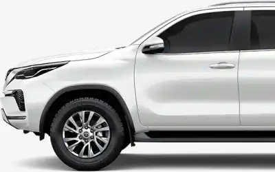Toyota Fortuner side profile in white