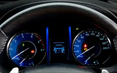 Toyota Fortuner instrument cluster with analogue dials and multi-info display
