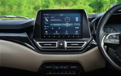 Toyota Glanza dashboard with 9-inch infotainment