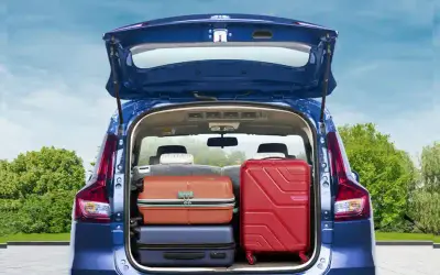 Toyota Rumion boot space with tailgate open and luggage loaded